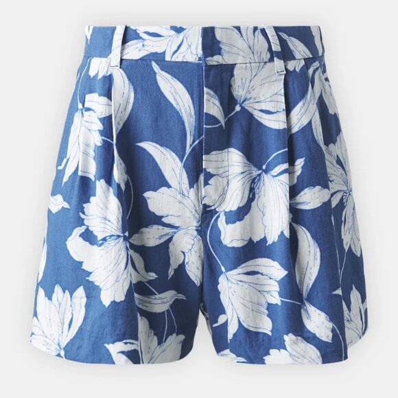 NWT GAP HIGH-RISE FLORAL LINEN SHORTS - SIZE L - Picture 1 of 8